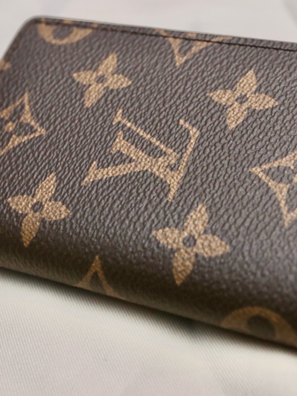 Louis Vuitton Textured Brown Leather Card Holder